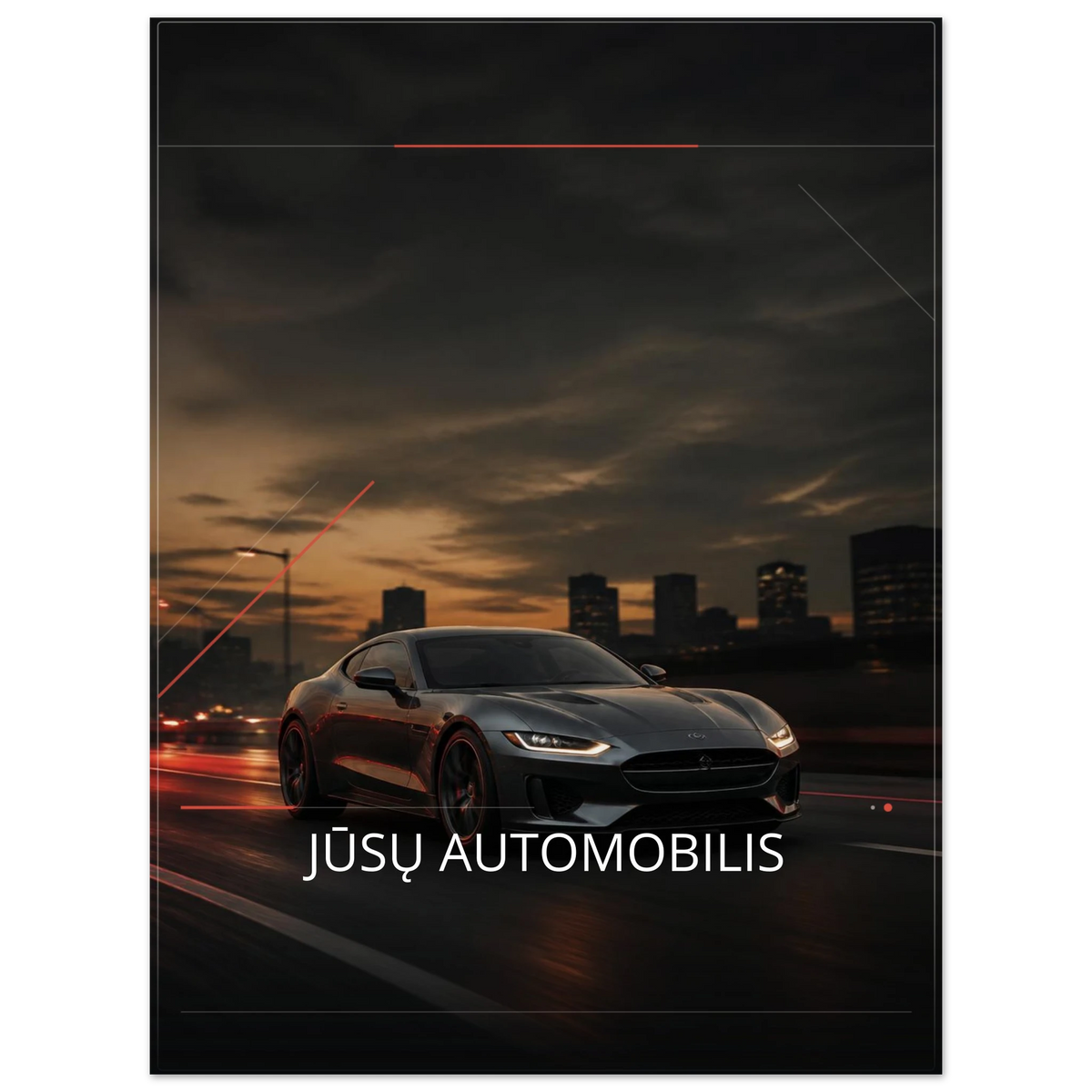 AUTALE personalizuoto automobilio plakato 30 × 40 cm pavyzdys